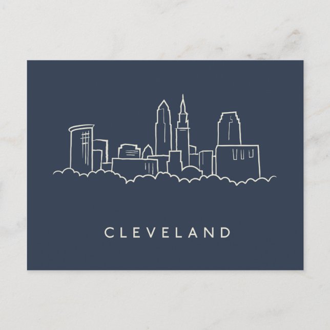 Cleveland Ohio Skyline Vykort (Framsida)