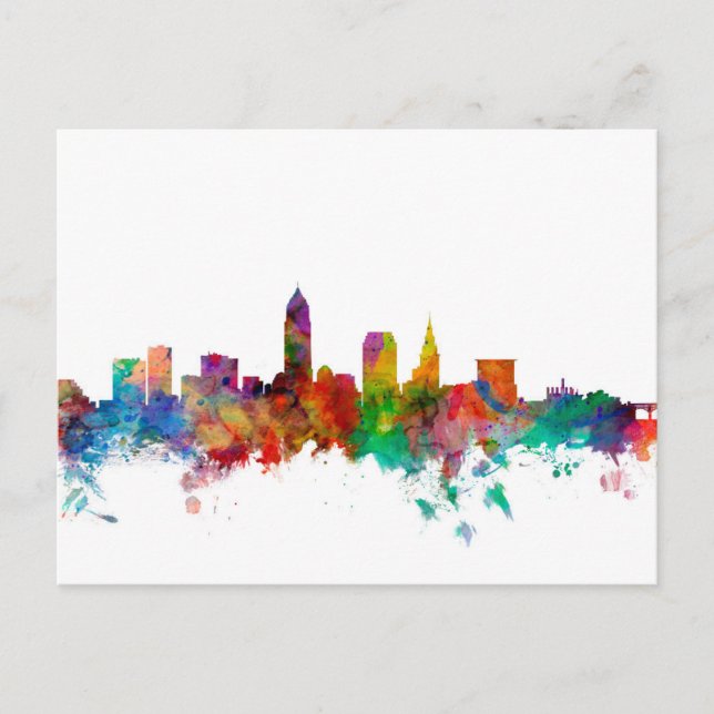 Cleveland Ohio Skyline Vykort (Framsida)