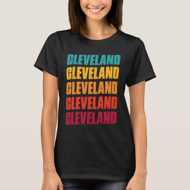 Cleveland Ohio Souvenir  Retro Vintage Cleveland T Shirt (Framsida)