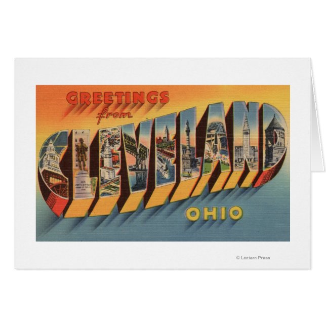 Cleveland, Ohio - Stora Brev Scenes 2 Hälsningskort (Framsidan Horizontal)