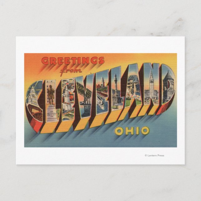 Cleveland, Ohio - Stora Brev Scenes 2 Vykort (Framsida)