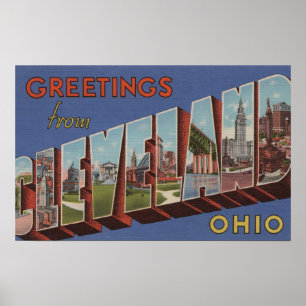 Cleveland Ohio - stora brevplatser 3 Poster