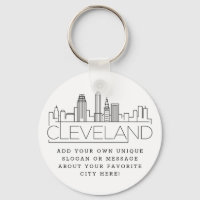 Cleveland, Ohio Stylized Skyline | Anpassningsbar 