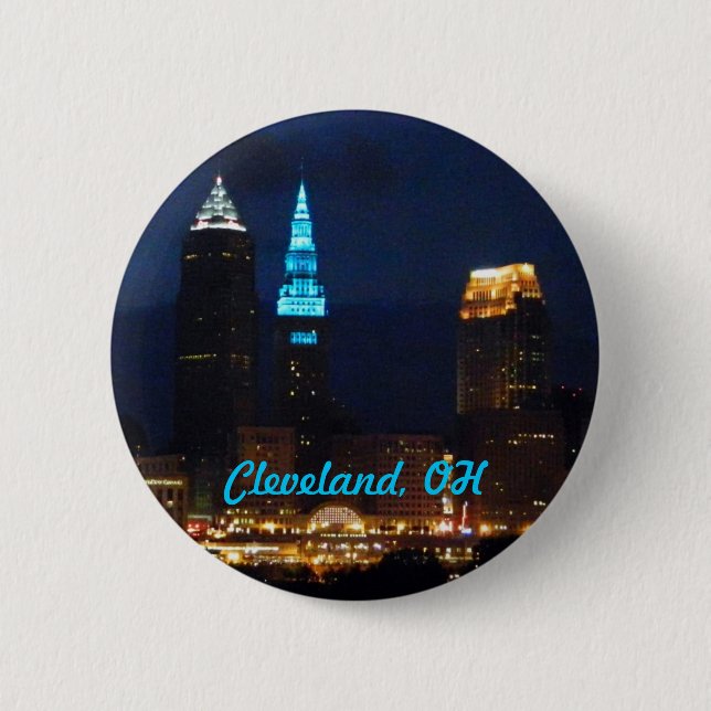 Cleveland, Ohio Terminal Torn Blue Button Knapp (Framsida)
