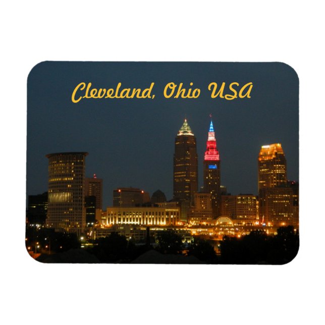 Cleveland,Ohio USA Photo Magnet (Horisontell)