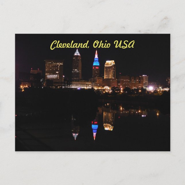 Cleveland, Ohio USA (River Reflection) Postcard Vykort (Framsida)