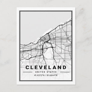 Cleveland Ohio USA Travel City Karta Vykort