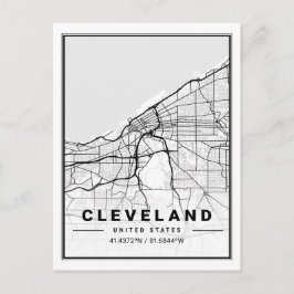 Cleveland Ohio USA Travel City Karta Vykort