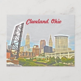 Cleveland, Ohio Väster Bank View-vykort Vykort