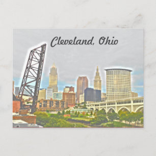 Cleveland Ohio väster packar ihop beskådar Vykort