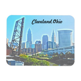 Cleveland Ohio Väster River View Magnet