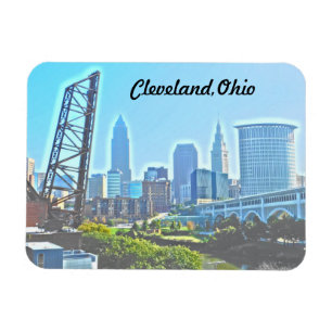 Cleveland Ohio Väster River View Magnet