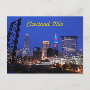 Cleveland, Ohio Väster Side Skyline vykort