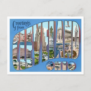 Cleveland, Ohio Vintage Big Brev Postcard Vykort