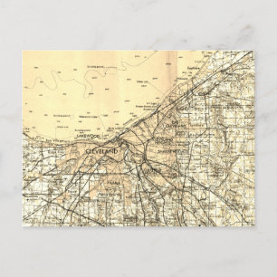 Cleveland Ohio Vintage Karta Vykort