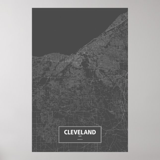 Cleveland, Ohio (vit på svart) Poster (Framsidan)