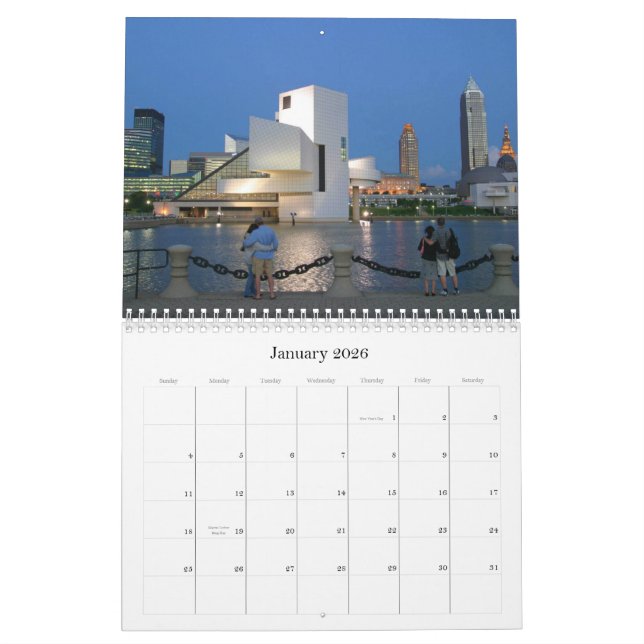 Cleveland Ohio Yarly Calendar Kalender (Jan 2026)