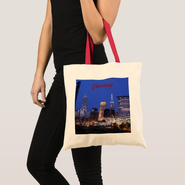 Cleveland Riverview Night Tote Bag Tygkasse (Framsida (produkt))