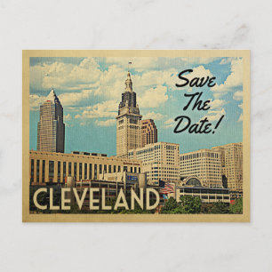 Cleveland Save Date Ohio Meddelande Vykort