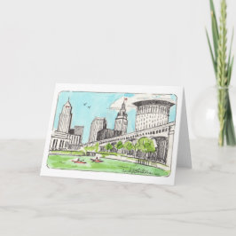 Cleveland Skyline Folded Notecard Kort