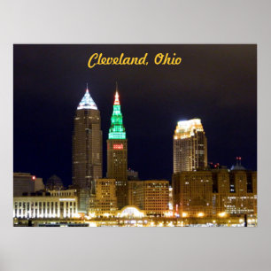 Cleveland Skyline (Helgdag ljus) Poster