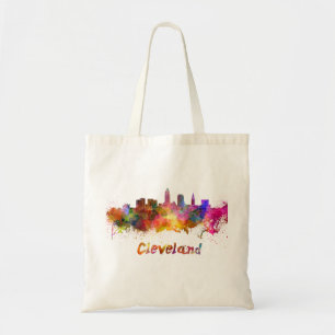 Cleveland Skyline i vattenfärg Tygkasse