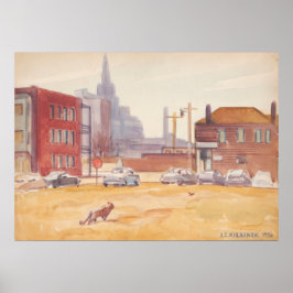 Cleveland Skyline - Kulhanek Cityscape (1956) Poster