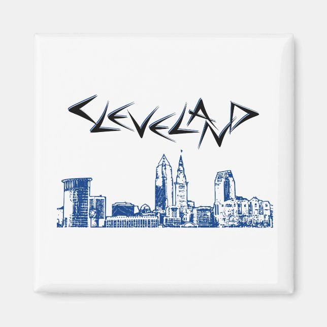 Cleveland Skyline Magnet (Framsidan)