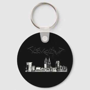 Cleveland Skyline Nyckelring