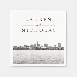 Cleveland Skyline Personlig Bröllop Napkins Pappersservett