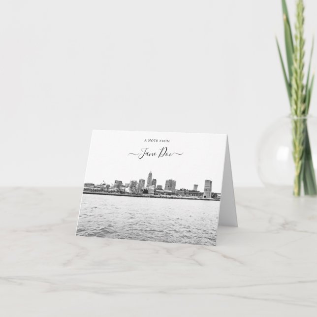 Cleveland Skyline Personlig Note Card Tack Kort (Framsida)