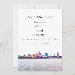 Cleveland Skyline platt spara datumkortet Datumet