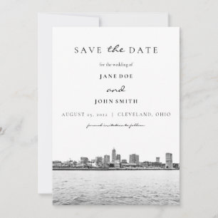 Cleveland Skyline platt spara datumkortet Datumet