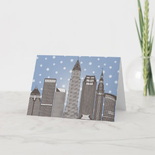Cleveland snöflingor helgkort