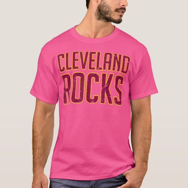 Cleveland Sten Distress Stil Shirt T (Framsida)