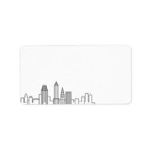 Cleveland Stylized Skyline Tom etikett Adressetikett