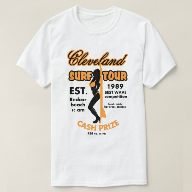 Cleveland surfa-turneringen i Redcar-Surfan T Shirt (Design framsida)