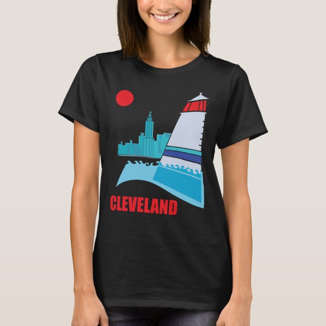 Cleveland Terminal Tower, nautisk känsla, resa T Shirt (Framsida)