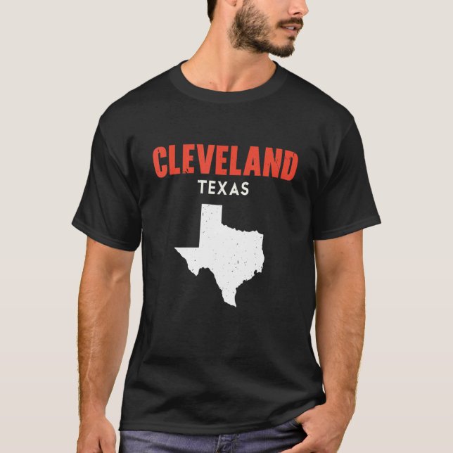 Cleveland Texas USA State America Travel Texas T Shirt (Framsida)