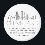 Cleveland Thmet | Anpassningsbar City Message elle Magnet<br><div class="desc">En unik magnet-tjänst som representerar den vackra staden Cleveland,  Ohio. Den här nyckelkedjan har en stiliserad illustration av stadens unika skylt med namn under. Under staden är namn en plats för din unika slogan eller påstående om din favoritstad.</div>