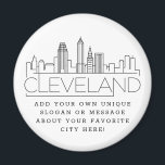 Cleveland Thmet | Anpassningsbar City Message elle Magnet<br><div class="desc">En unik magnet-tjänst som representerar den vackra staden Cleveland,  Ohio. Den här nyckelkedjan har en stiliserad illustration av stadens unika skylt med namn under. Under staden är namn en plats för din unika slogan eller påstående om din favoritstad.</div>