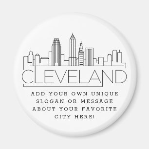 Cleveland Thmet Anpassningsbar City Message elle Magnet