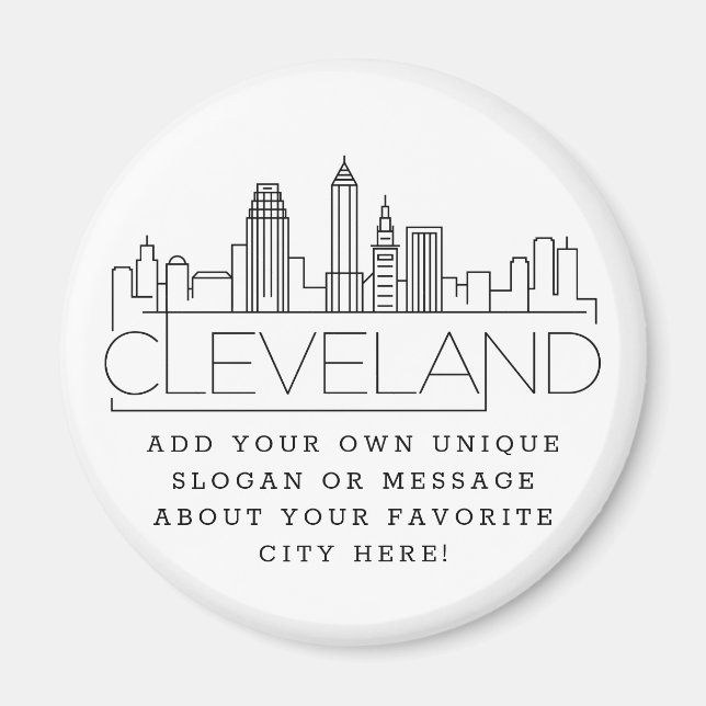 Cleveland Thmet | Anpassningsbar City Message elle Magnet (Framsidan)
