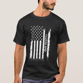 Cleveland United Stater Distress w US Flagga T Shirt