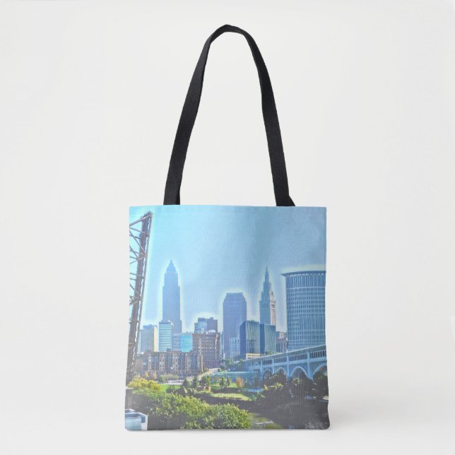Cleveland Väster River Blues Tote Bag Tygkasse (Framsida)
