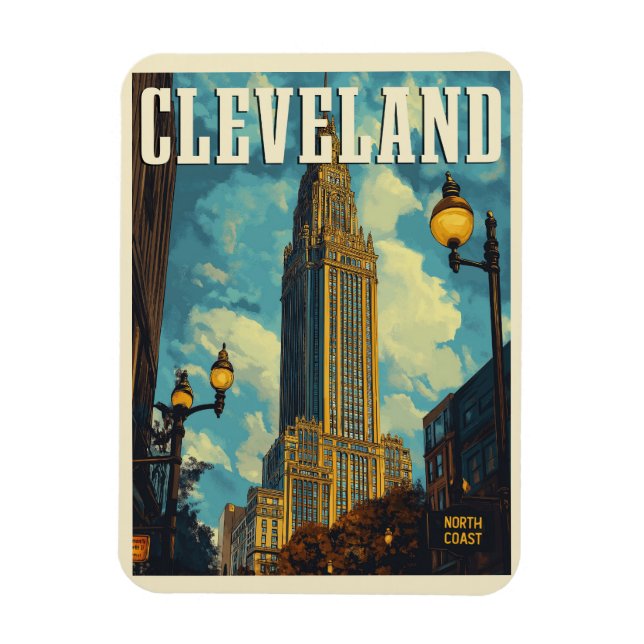 Cleveland Vintage resor Magnet (Vertikal)