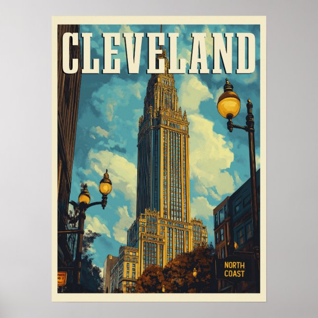 Cleveland Vintage resor Poster (Framsidan)