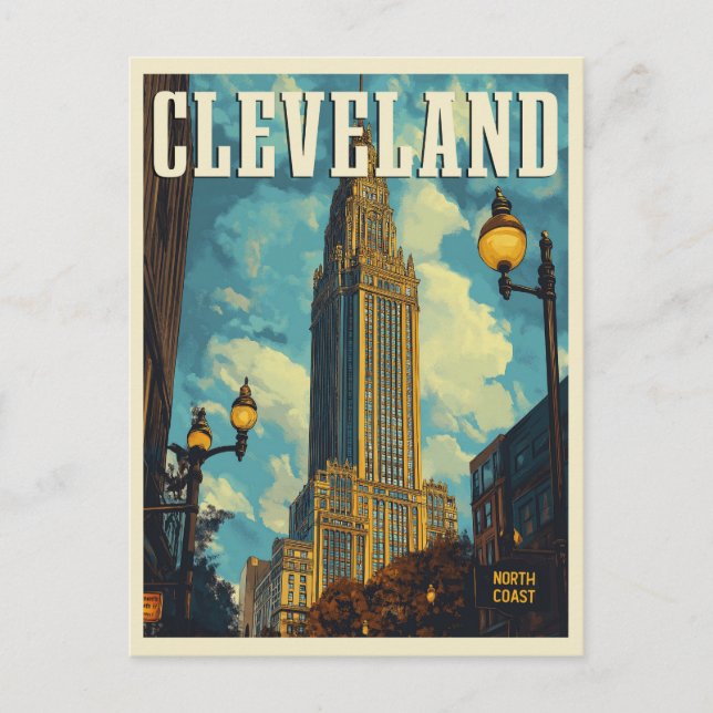 Cleveland Vintage resor Vykort (Framsida)