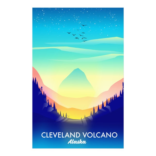 Cleveland Vulkan Alaska resaffisch Fototryck (Framsidan)