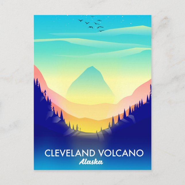 Cleveland Vulkan Alaska resaffisch Vykort (Framsida)